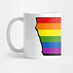 Rainbow Iowa Outline Mug